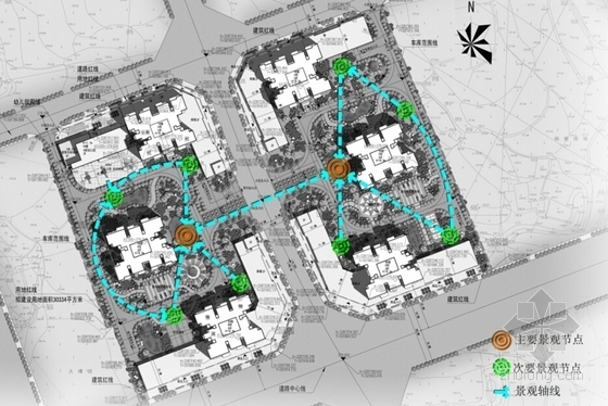 [重庆]现代风格高层住宅安置区规划设计方案文本（含CAD）-现代风格高层住宅安置区规划分析图