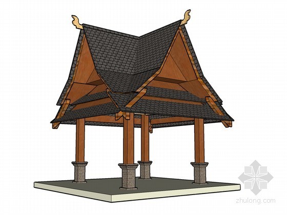 风景观光亭资料下载-景观亭SketchUp模型下载
