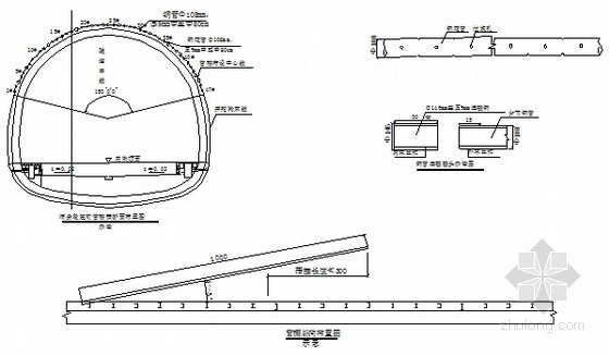 [贵州]新建单洞双线铁路隧道新奥法施工组织设计122页（全断面法 台阶法）-超前大管棚布置 