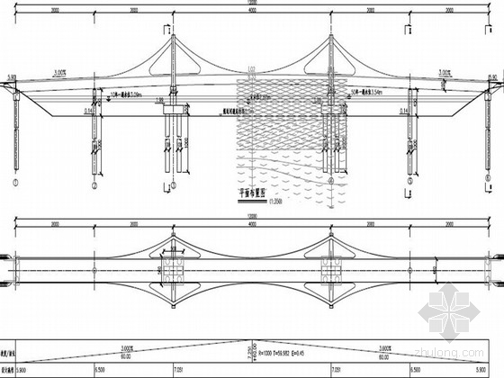 人行桥设计图资料下载-五跨板式斜拉人行景观桥设计图68张 pdf