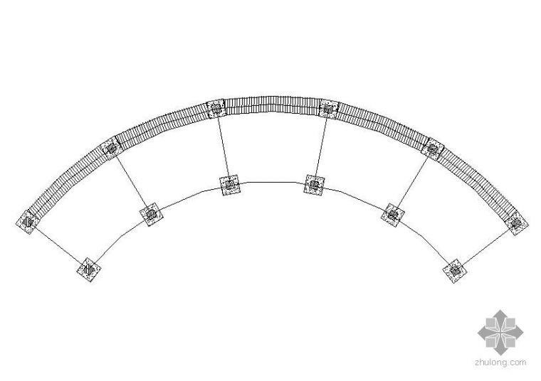 弧形水池施工CAD图资料下载-弧形花架施工图