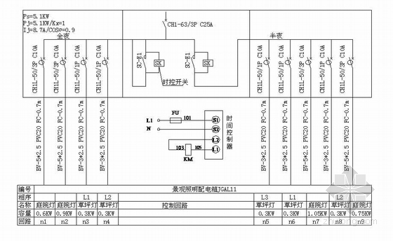 路灯控制柜接线图图片