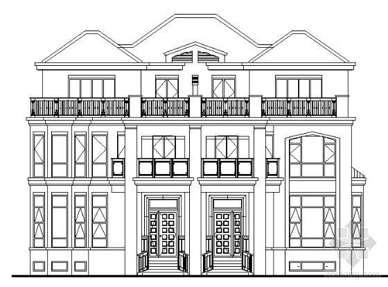 2层双拼别墅CAD资料下载-某三层双拼别墅建筑方案图