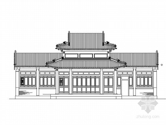 戏台建筑图资料下载-[仿古]某单层戏楼建筑方案图