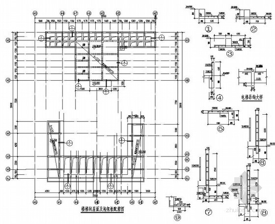 地下三层地铁配筋图资料下载-某高层（33层）的屋面构架配筋图