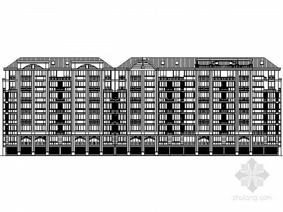 单坡连廊建筑施工图资料下载-[杭州]某八层五连板住宅建筑施工图