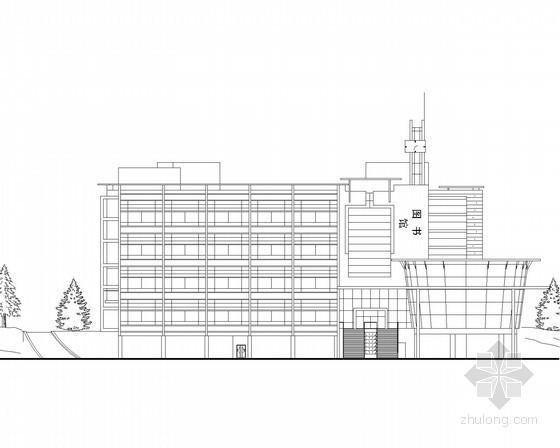 大学建筑设方案dwg资料下载-[四川]某农业大学四层图书馆建筑方案图