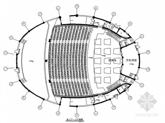 音乐厅CAD平面图资料下载-椭圆艺术音乐厅装修图