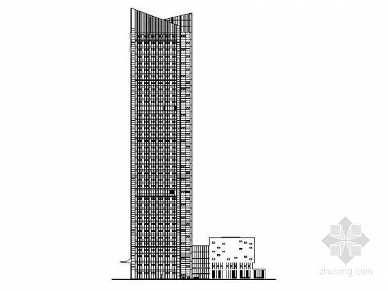 150超高层dwg资料下载-[江苏]150米现代风格知名商业建筑设计施工图（知名设计院）
