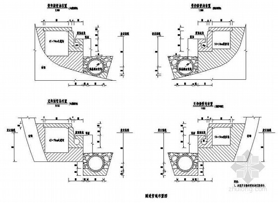 典型管道支架节点详图资料下载-复合式衬砌隧道隧道管道布置节点详图设计