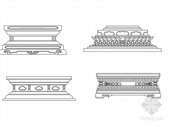 别墅室外装饰效果图资料下载-各式柱子及室外装饰物CAD图块下载