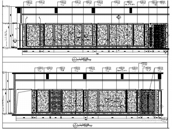 [广西]超五星级酒店现代典雅风格SPA会所室内装修施工图走廊立面图 