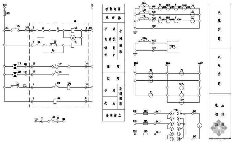 工地二级电箱接线图资料下载-GGD二次接线图纸