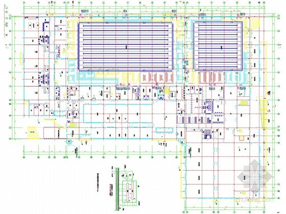 [河北]多层游泳训练中心空调通风及防排烟系统设计施工图（采暖设计）-一层地板辐射采暖平面图 