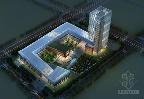 总部办公基地CAD资料下载-[江苏]计量检测基地总部办公大楼建筑设计方案文本