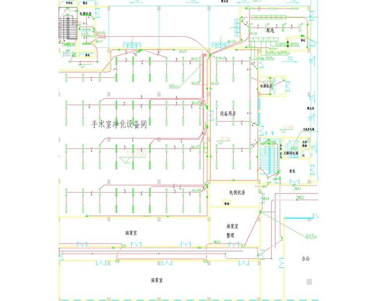 [美国]高层医院建筑工程电气施工图纸（医疗楼综合楼）-医疗楼-照明-Model