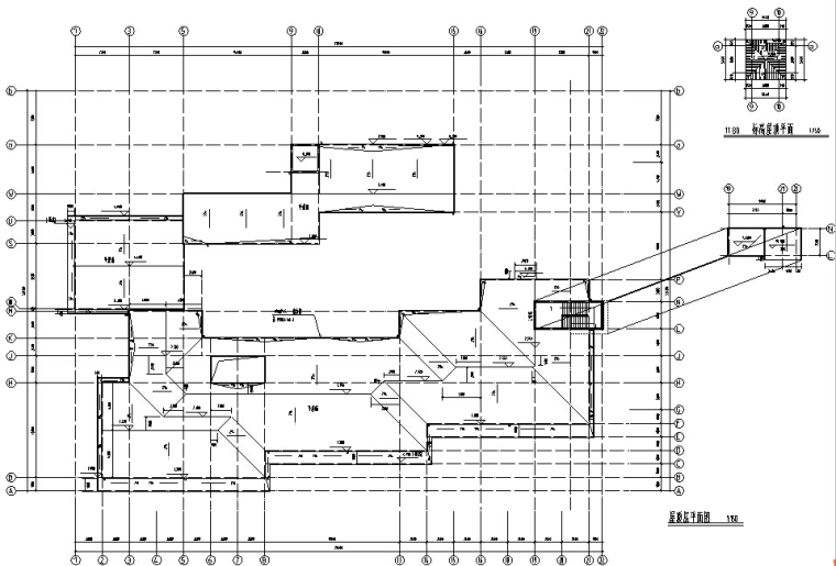[苏州]某幼儿园室内装饰CAD施工图纸（含效果图）-屋顶层平面图1
