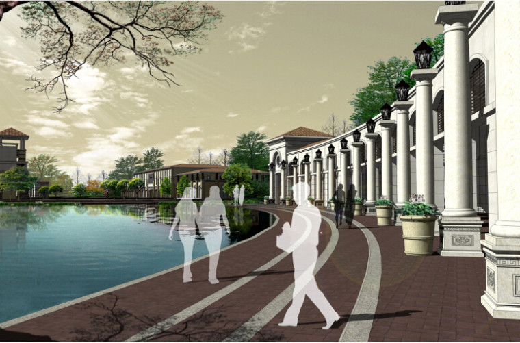 [河南]商丘中华文化特色滨湖公园景观设计方案-滨湖连廊效果图