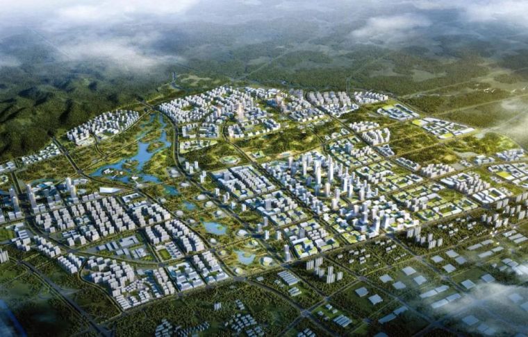 张家港高新区核心区概念规划设计资料下载-长沙梅溪湖国际新城二期概念规划