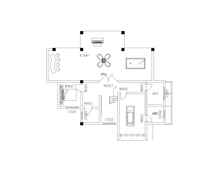 CAD多层小区户型图资料下载-三层独栋别墅户型图CAD图纸及透视效果图（CAD+JPG）