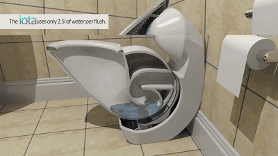 [分享]这个长得像海螺的马桶,不仅能有效节水,还能节省1/3的厕所空间