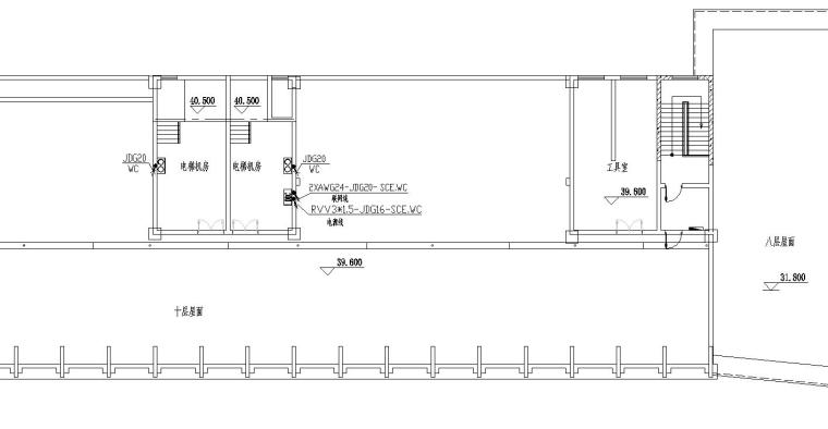 某办公大楼弱电工程-屋顶层综合布线图