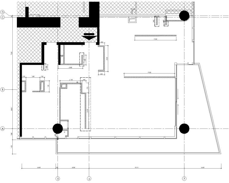[李玮珉]深圳湾一号-豪华两居室样板间室内装修设计施工图（CAD）-2原始筑墙图