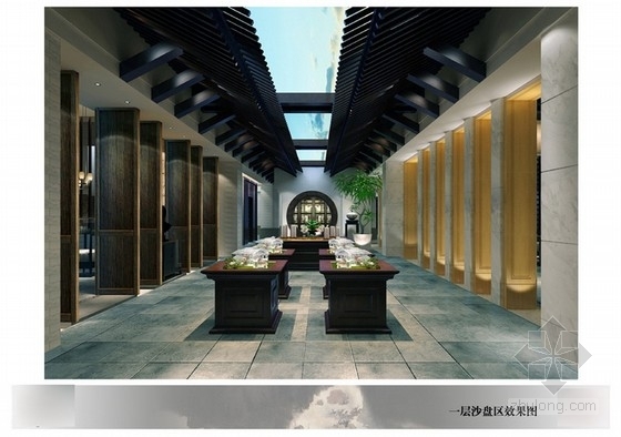 工业风酒店室内设计方案资料下载-[浙江]某新中式酒店会所室内设计方案图