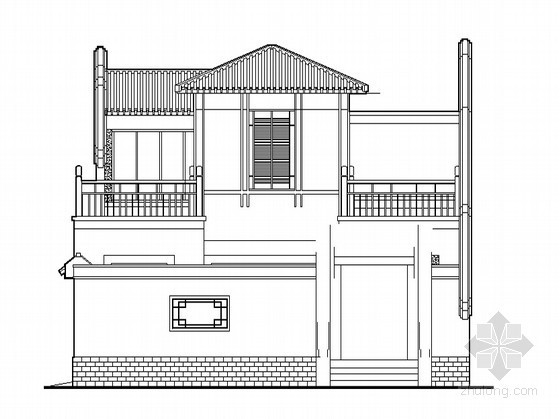 北方四合院建筑施工图资料下载-[北方]某四合院建筑方案图纸（带效果图）