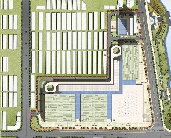 [浙江]某大型商场建筑方案文本（含CAD、多  媒体）-总平面图 