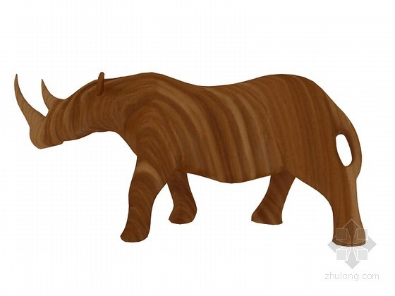 超高层建筑犀牛模型资料下载-犀牛摆件3D模型下载