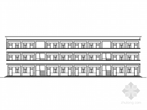 中学三层教学楼首层平面图资料下载-[安徽]三层现代初级中学教学楼建筑施工图