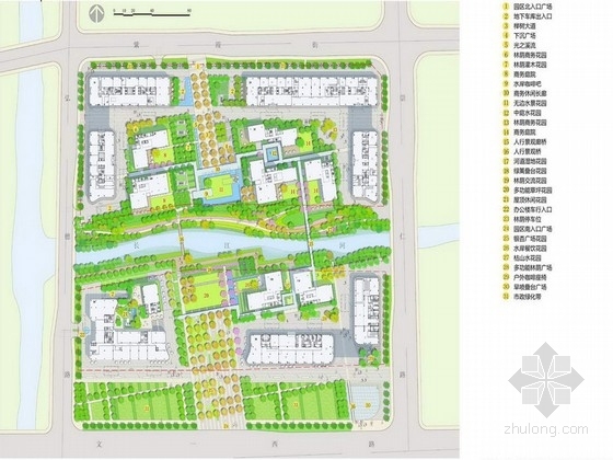 商务办公总体设计图资料下载-[杭州]现代商务办公园区景观设计方案