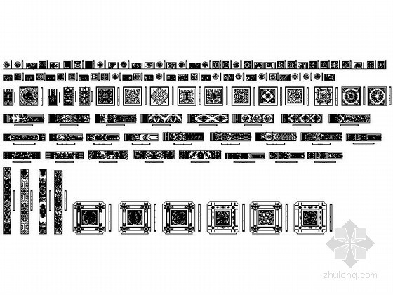 中式雕花CAD图块下载资料图纸总缩略图 