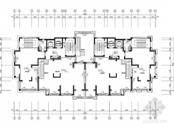 高层住宅楼采暖通风系统设计施工图-二层采暖平面图 