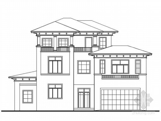 2层别墅CAD套图资料下载-某港湾别墅区三层别墅建筑方案图（2套）