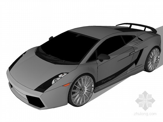 跑车模型资料下载-灰色跑车SketchUp模型下载