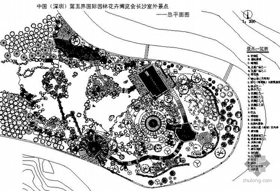 景区旅游设计总平面图资料下载-某国际园林花卉博览会长沙景点总平面图