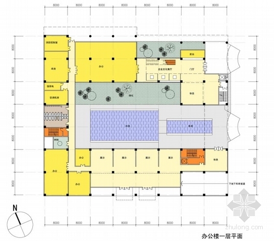 [江苏]方形天窗屋面办公楼规划建筑设计方案文本（含CAD）-方形天窗屋面办公楼规划建筑平面图