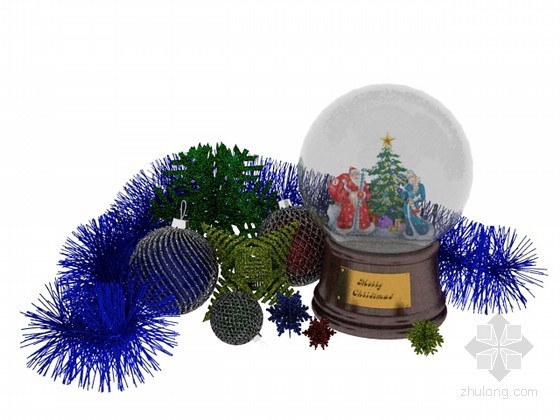 瑜伽球3d模型下载资料下载-圣诞水晶球