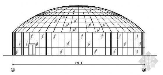 创意屋顶造型设计资料下载-球冠造型屋顶结构方案图