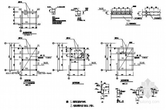 框架结构楼板详图资料下载-钢框架结构电梯节点构造详图