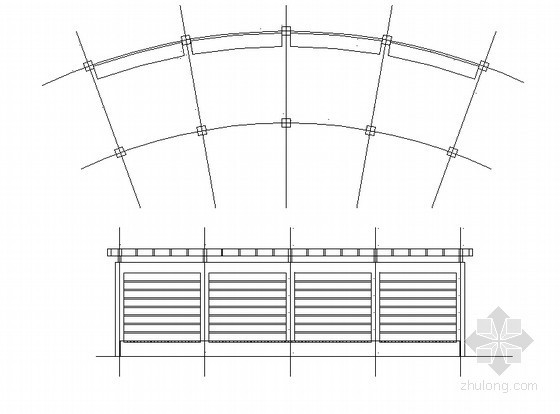 弧形廊架cad图资料下载-弧形廊架施工详图