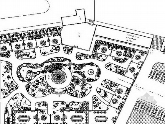 小游园CAD设计资料下载-某地餐厅附属小游园景观设计施工图