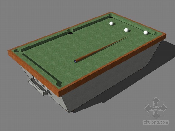 SU桌模型资料下载-台球桌SketchUp模型下载