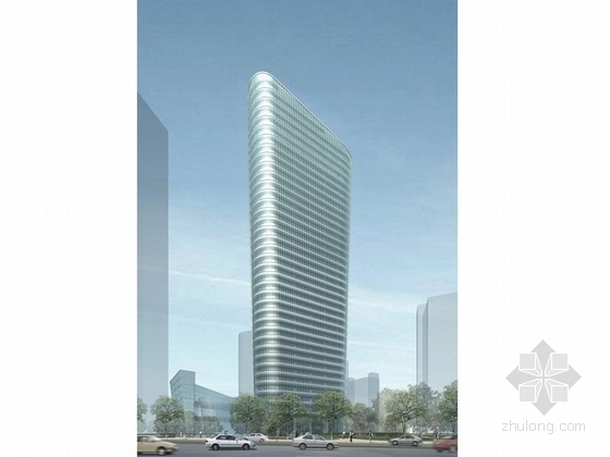 办公建筑CAD总平面资料下载-[上海]166米玻璃幕墙知名企业大厦建筑设计方案文本（含CAD 总平设计优秀）