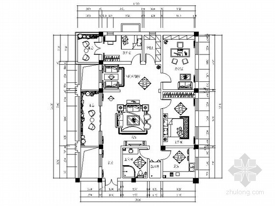 专家公寓图纸资料下载-[潍坊]某中学专家公寓室内设计装修图