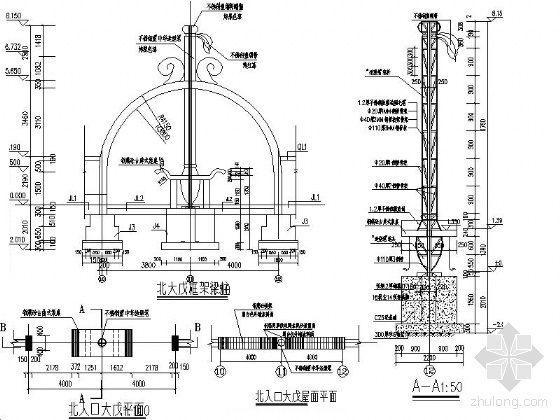 [长春]某仿古围墙建筑施工图-图6