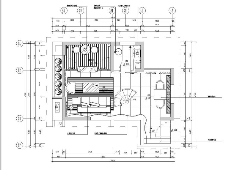 [广东]东莞鹿港小镇现代风格样板房施工图设计-01 平面布置图