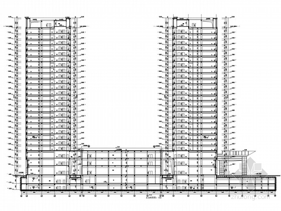 商业建筑建施资料下载-[济南]大型框剪结构商业广场结构施工图(含建施、车库）